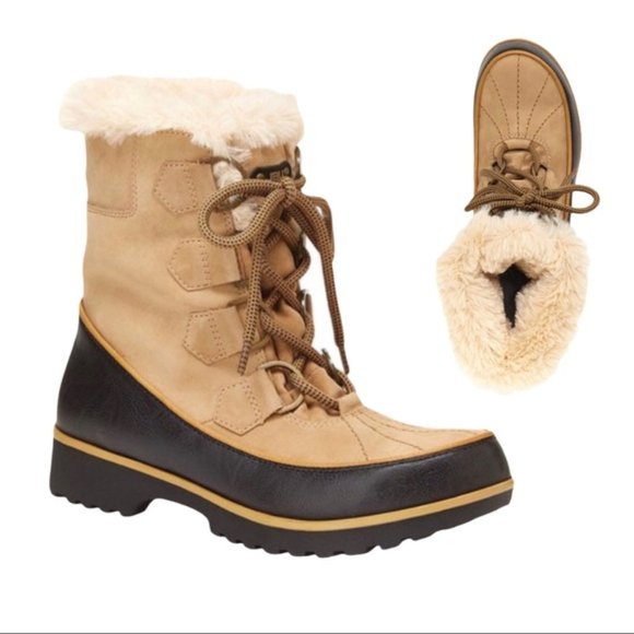Jambu Shoes - Jambu JBU Maldive Faux Fur Cuff Weather Ready Waterproof Boot - NEW - Size 9